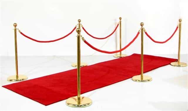 Stanchion Pole, Rope and Red Carpet